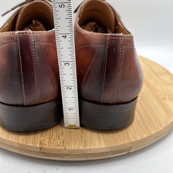 Magnanni Merrion Burnished Cognac Leather Derby Dress Shoes Size 12M Spain - Picture 9 of 14